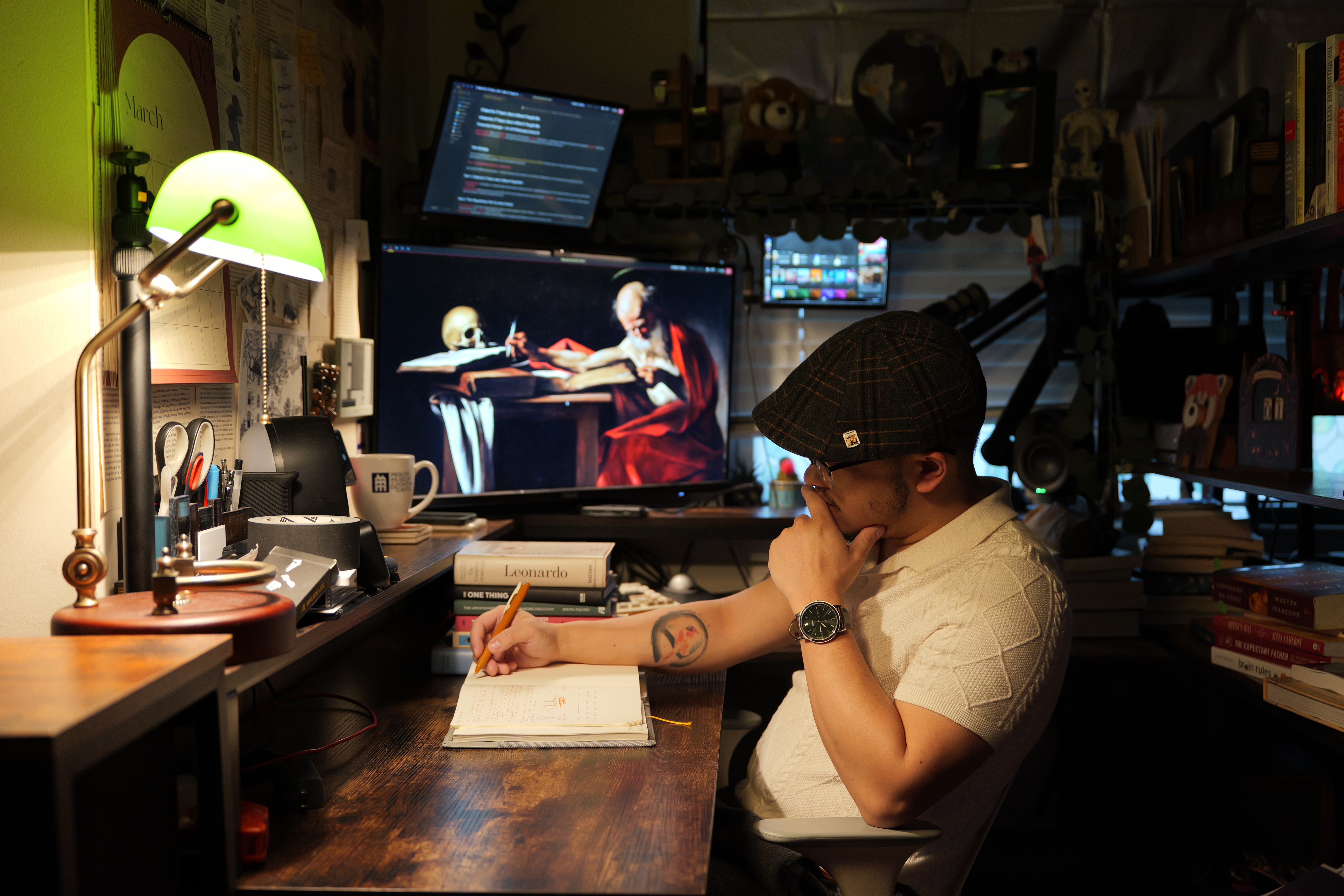 The Studiolo — CK writing at his desk